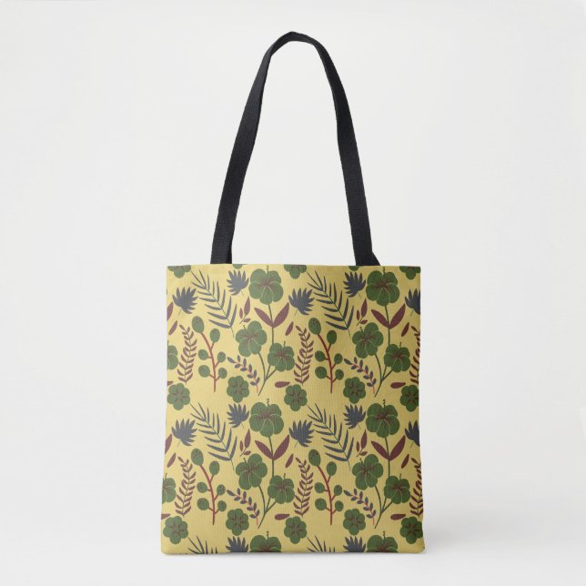 Tote Bag Fleurs et papillons floraux motifs sans soudure (Devant)