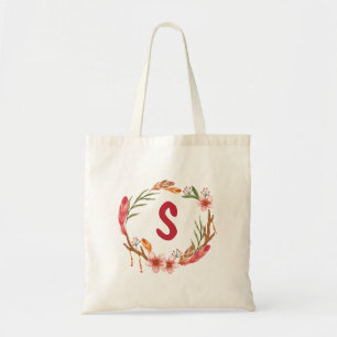Tote Bag Fleurs et plumes de saumons