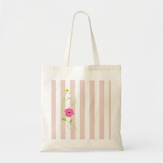 Tote Bag Fleurs Et Rayures Roses Filles