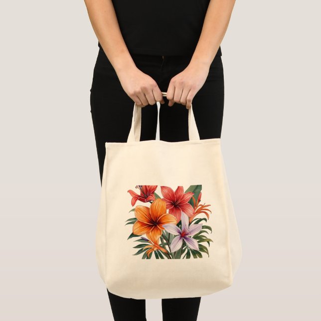 Tote bag Fleurs exotiques (Devant (produit))