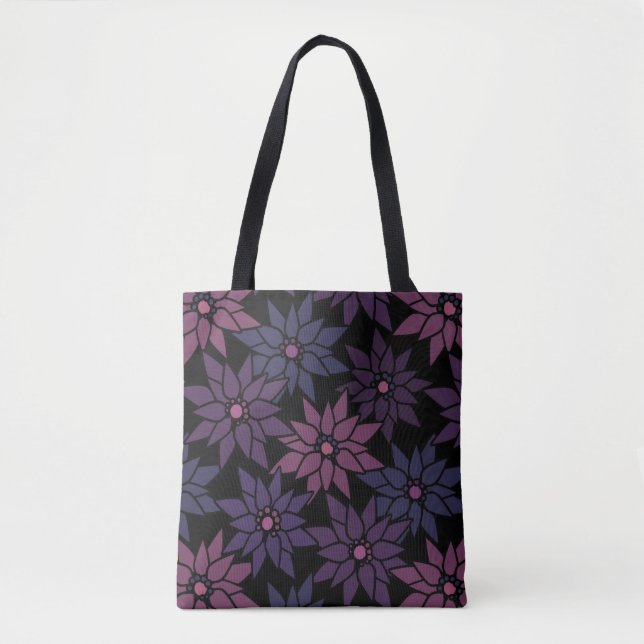 Tote Bag Fleurs florales Abstraites dessin motif romantique (Devant)