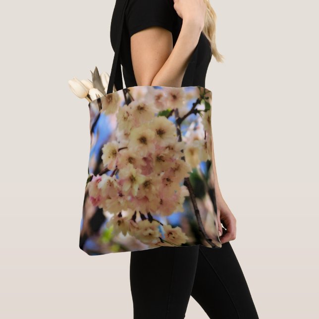 Tote Bag Fleurs Florales de Printemps Rose (De près)