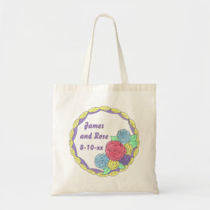 Tote Bag Fleurs florales Rose Fête des mariées Mariage Gâte
