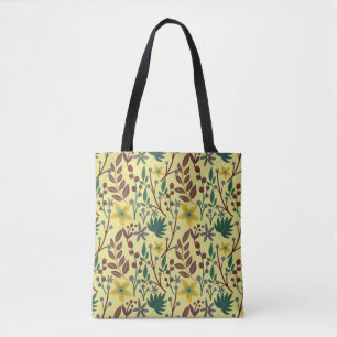 Tote Bag Fleurs florales sans coutures motifs, feuilles, br