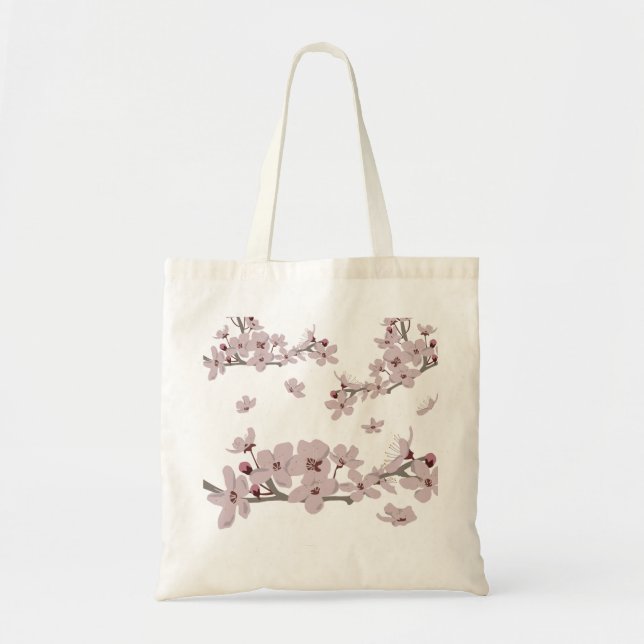 Tote Bag Fleurs flottantes de fleurs de cerisiers (Devant)