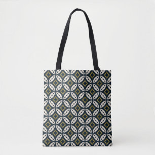 Tote Bag Fleurs géométriques sans couture : motif coloré.