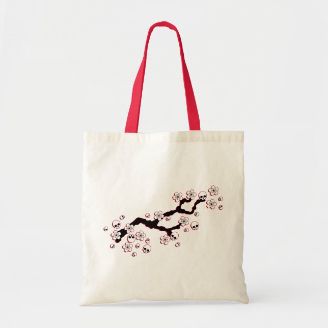 Tote Bag Fleurs gothiques de cerisiers (Devant)