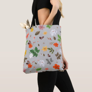 Tote Bag Fleurs jaunes et roses blanches 11