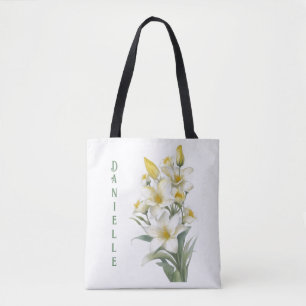 Tote Bag Fleurs Lys Jaunes Personnalisées
