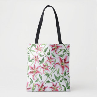 Tote Bag Fleurs Lys Roses - Lys Floraux Vintages
