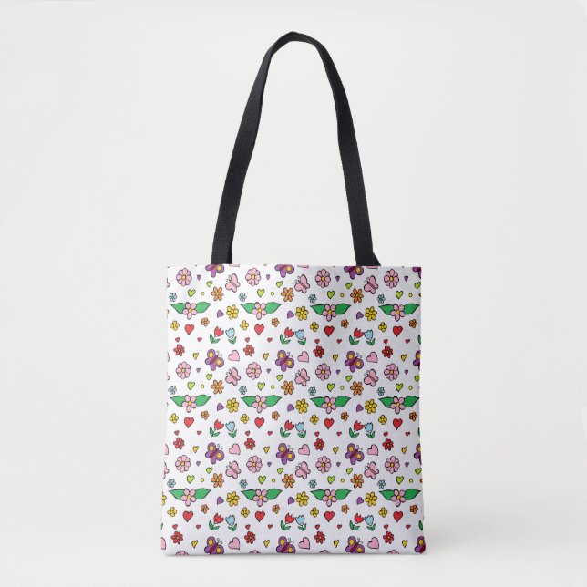 Tote Bag Fleurs merveilleuses conception (Devant)