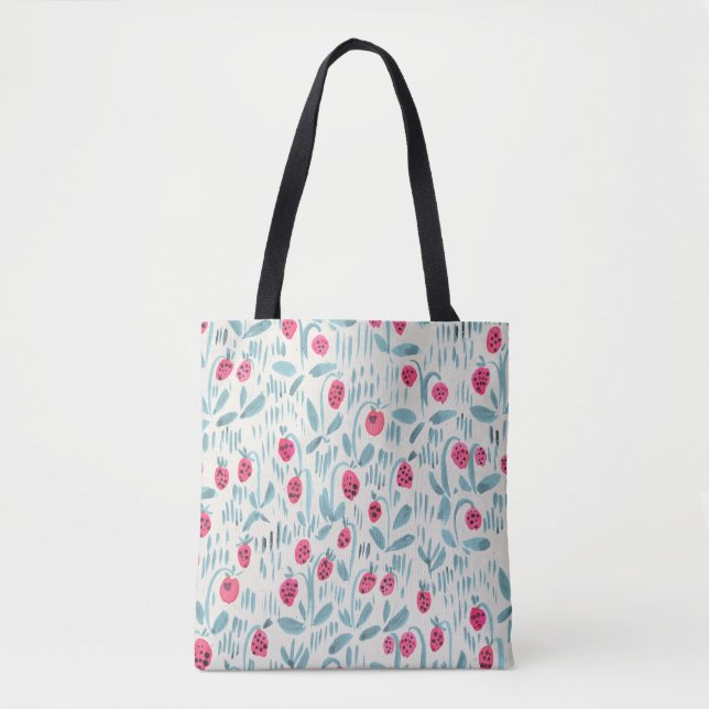 Tote Bag Fleurs minuscules : Aquarelle transparente (Devant)