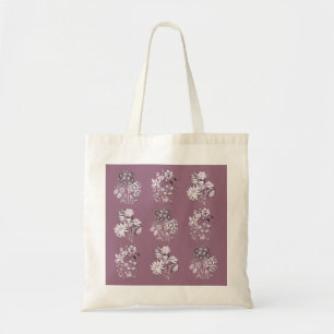 Tote Bag Fleurs monochromes en mauve