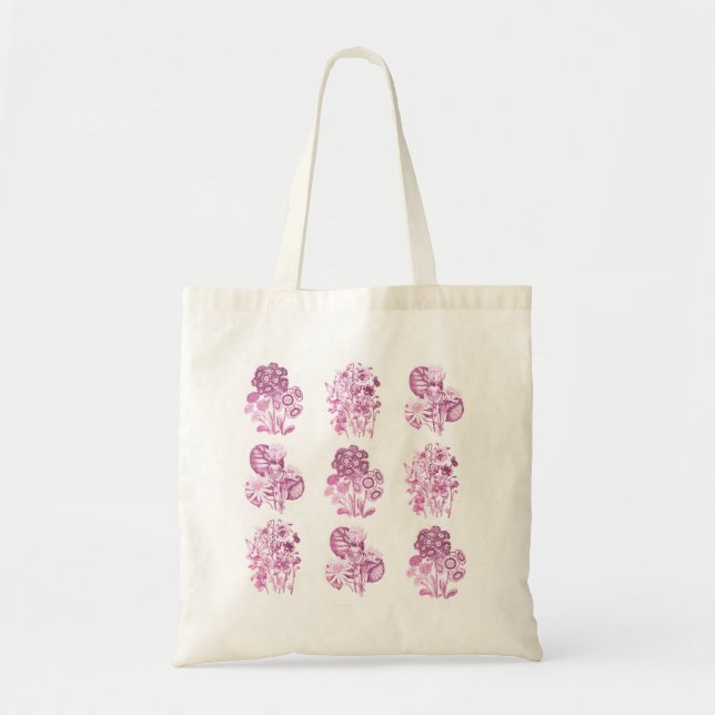 Tote Bag Fleurs monochromes en rose (Devant)