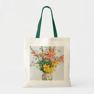 Tote Bag Fleurs oranges et bleues dans un vase marocain