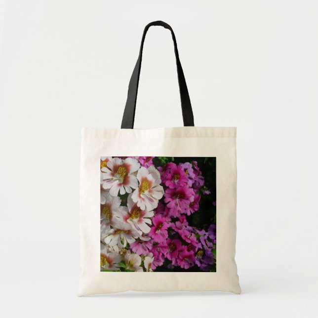 Tote Bag Fleurs papillon rose blanc et violet (Devant)