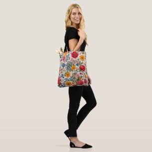 Tote Bag Fleurs partout, conception colorée,