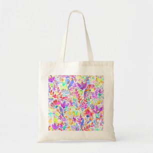 Tote Bag Fleurs pastel abstraites