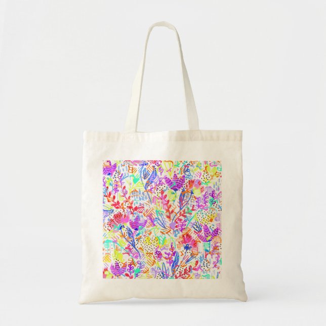 Tote Bag Fleurs pastel abstraites (Devant)