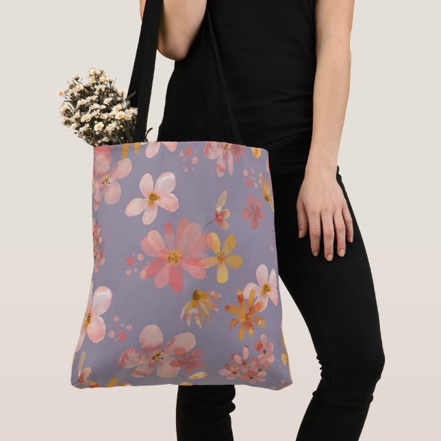 Tote Bag Fleurs peintes (De près)