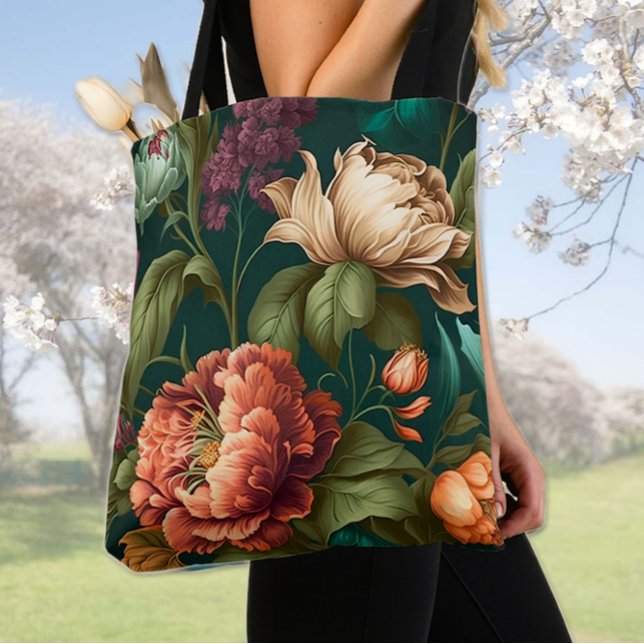 Tote Bag Fleurs peintes victoriennes (Créateur téléchargé)