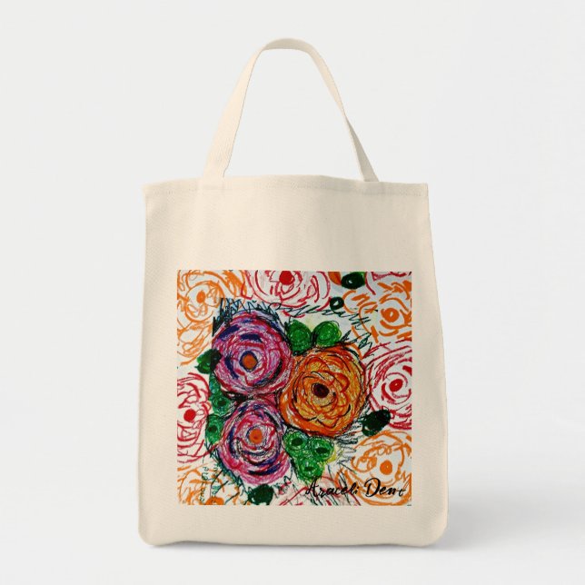 Tote Bag Fleurs polychromatiques (Devant)