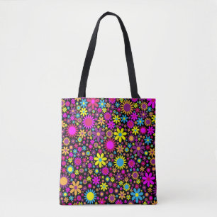 Tote Bag Fleurs psychédéliques dynamiques en Bloom-67566