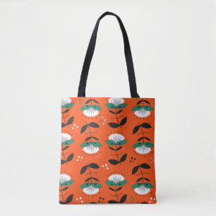 Tote Bag Fleurs rétro, feuille : motif sans soudure.