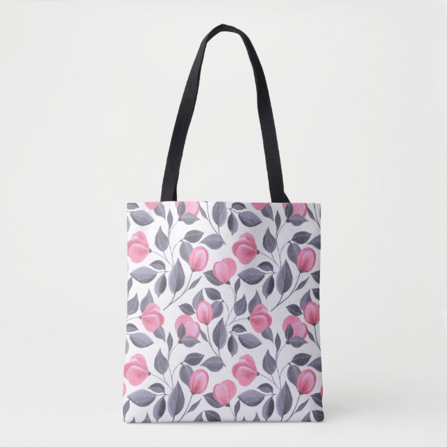 Tote Bag Fleurs romantiques 1 (Devant)