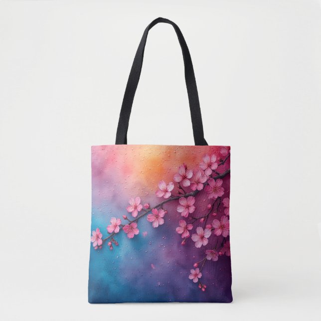 Tote Bag Fleurs romantiques de cerisiers roses Fourre-tout (Devant)