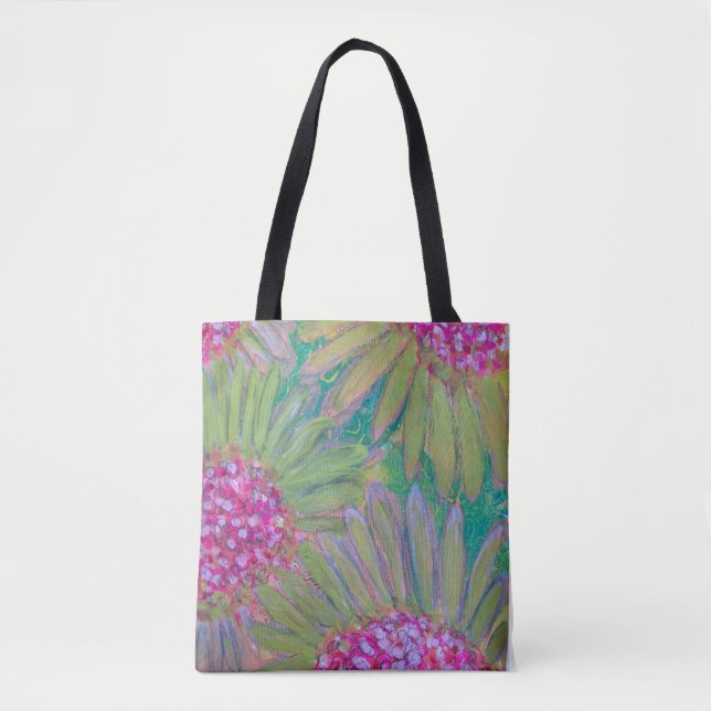 Tote Bag Fleurs roses Abstraites (Devant)