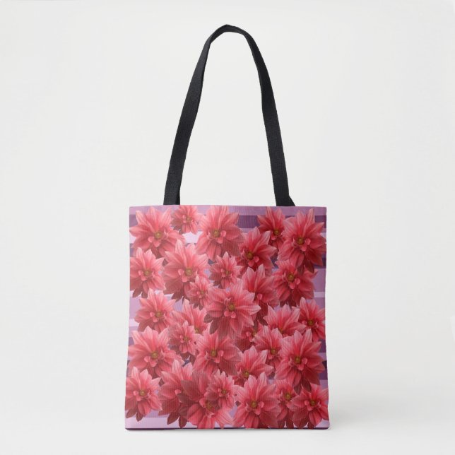 Tote Bag Fleurs roses Art Botanique (Devant)