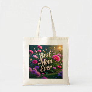 Tote Bag Fleurs roses de marionnettes Meilleure maman jamai