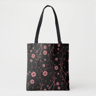 Tote Bag Fleurs roses délicates