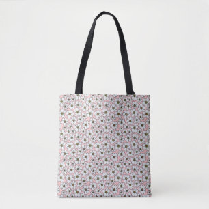 Tote Bag Fleurs Roses et Blanches