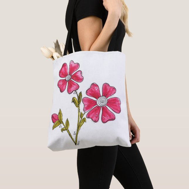 Tote Bag Fleurs roses mignonnes (De près)
