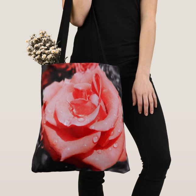 Tote Bag Fleurs Roses romantiques (De près)