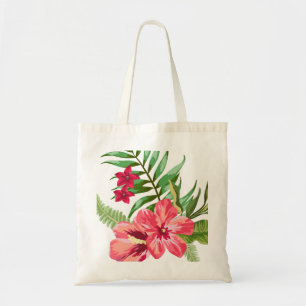 Tote Bag Fleurs Rouge Et Rose
