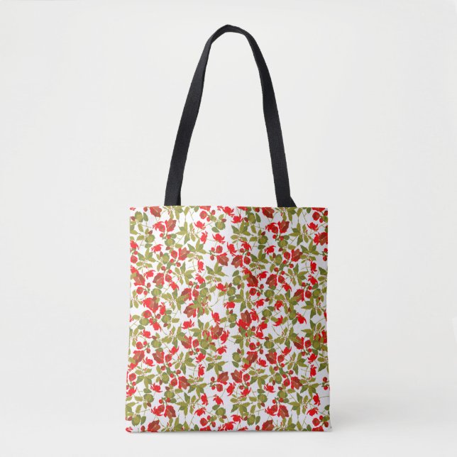 Tote Bag Fleurs rouges 2 (Devant)