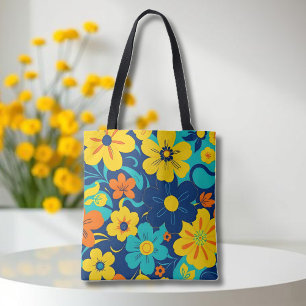 Tote Bag Fleurs Rush Colorées-Dopamine Style-Retro