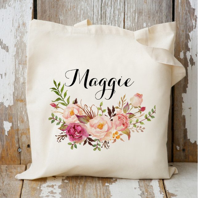Tote Bag Fleurs rustiques Demoiselles d'honneur Personnalis (Créateur téléchargé)