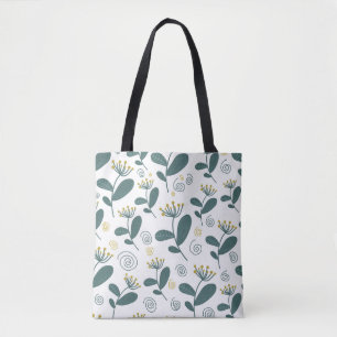 Tote Bag Fleurs sans coutures arrière - plan dans le style
