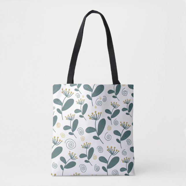 Tote Bag Fleurs sans coutures arrière - plan dans le style  (Devant)