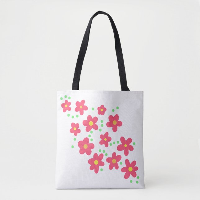 Tote Bag Fleurs Saumons lunaires (Devant)