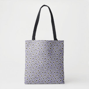 Tote Bag Fleurs sauvages bohèmes sur fond de lavande