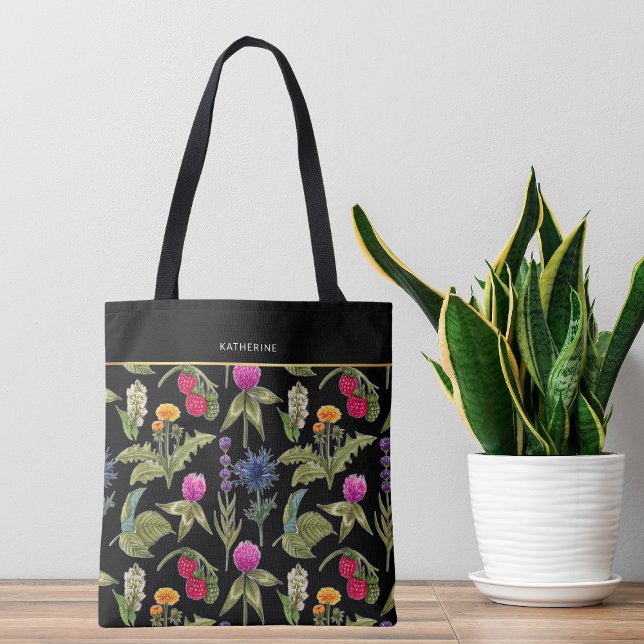 Tote Bag Fleurs sauvages boho mignonnes tendance élégantes (Créateur téléchargé)