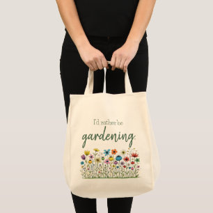 Tote Bag Fleurs Sauvages Bordure J'aimerais Mieux Jardiner