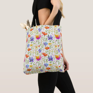 Tote Bag Fleurs sauvages colorés dans un champ