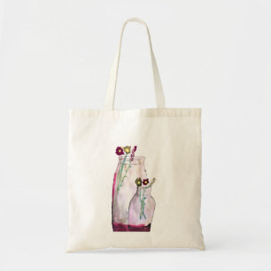 Tote Bag Fleurs sauvages d'aquarelle Whimsical en vase