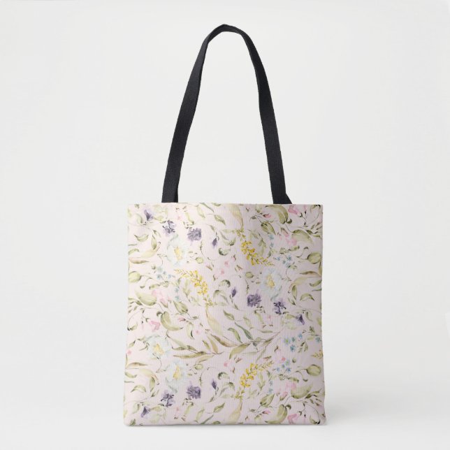 Tote Bag Fleurs sauvages de printemps modernes haut de gamm (Devant)